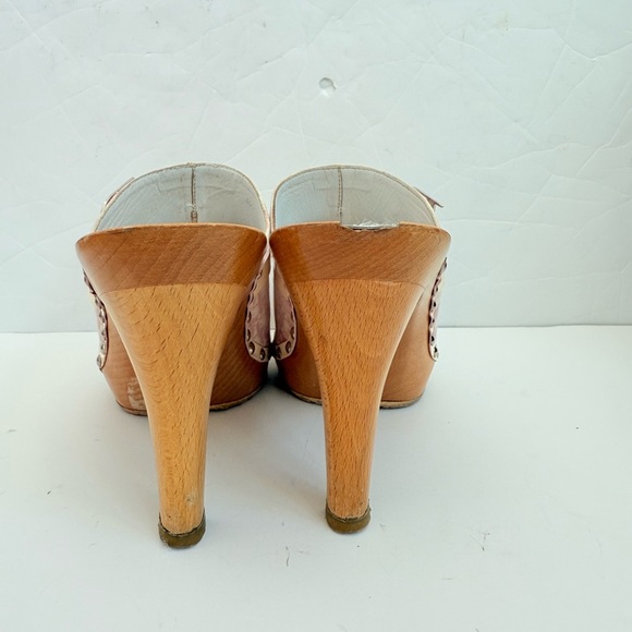 Christian Dior White Pink 2005 logo Monogram Romantique Trotter Mules clogs 40.5 - Picture 6 of 9